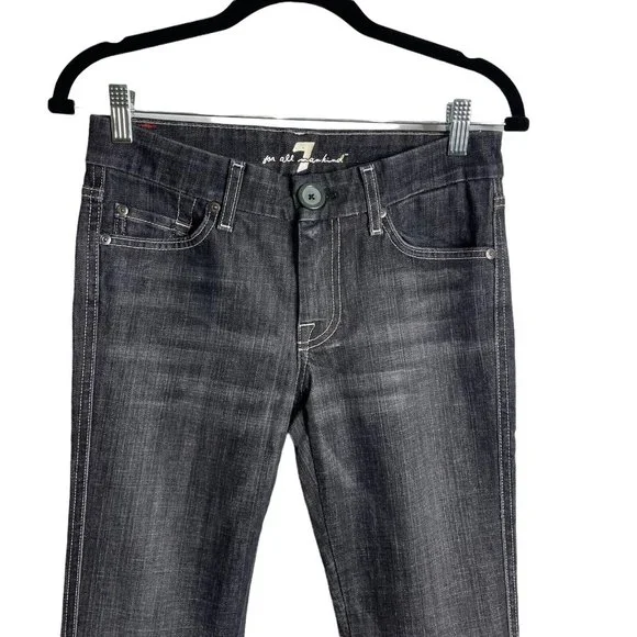 7 For All Mankind "A" Pocket Low Rise Flare Jeans Women's Size 27 U130133U-133U - Picture 2 of 12